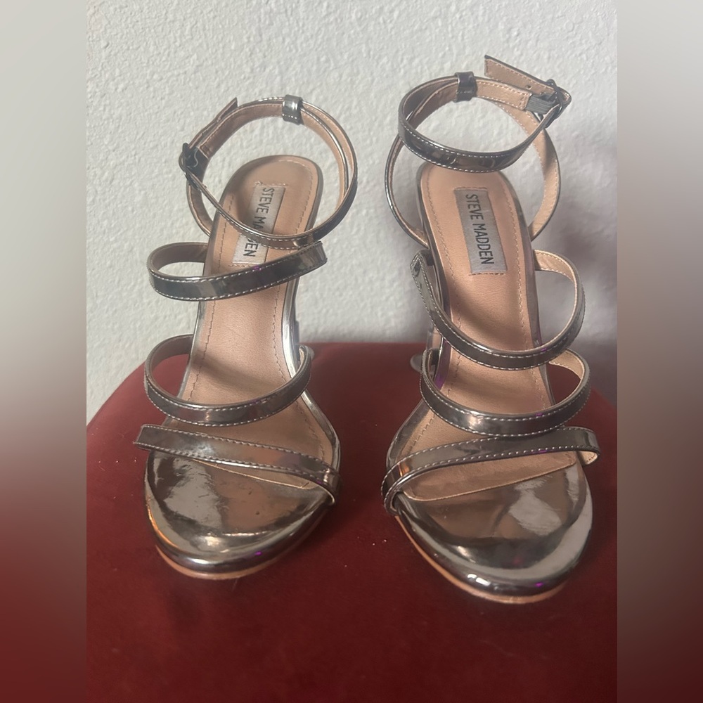 Steve Madden Women's Silver Strappy Heels